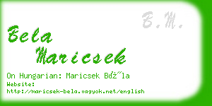 bela maricsek business card